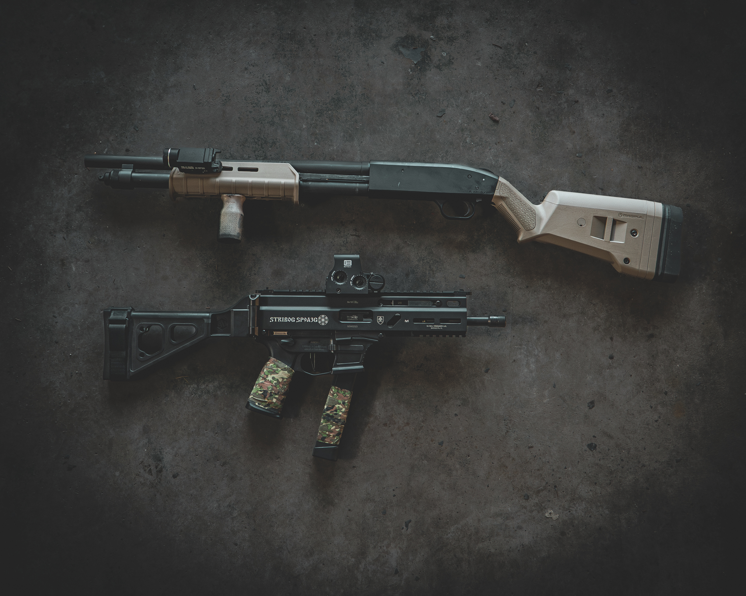 Mossberg 590 - Grand Power Stribog SP9A3G